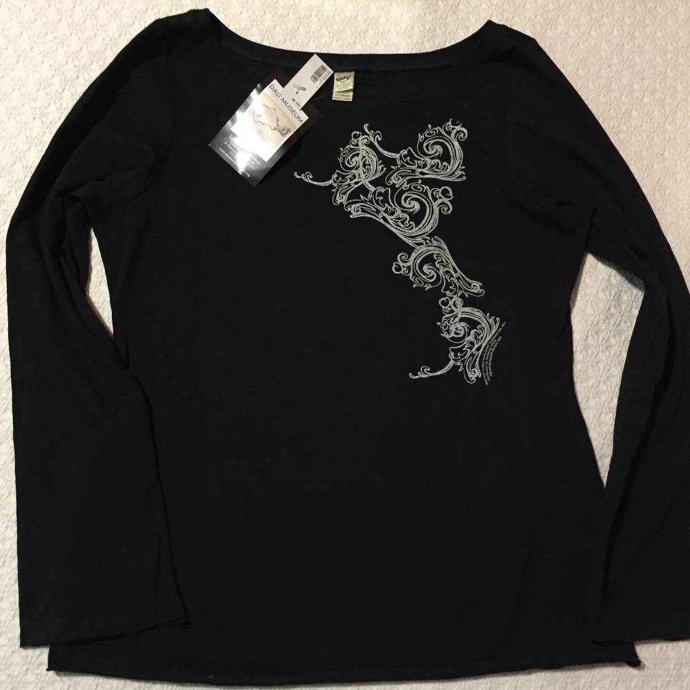 Salvador Dali Long-sleeved Black Graphic T-shirt